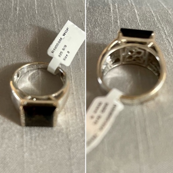 Marcel Drucker Topaz Ring Princess Cut Diamond Rhodium Sterling Silver W 8 NWT - Picture 8 of 17